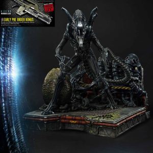 Estatua Warrior Alien Deluxe Bonus Version de la Serie Premium Masterline Aliens - 67 cm